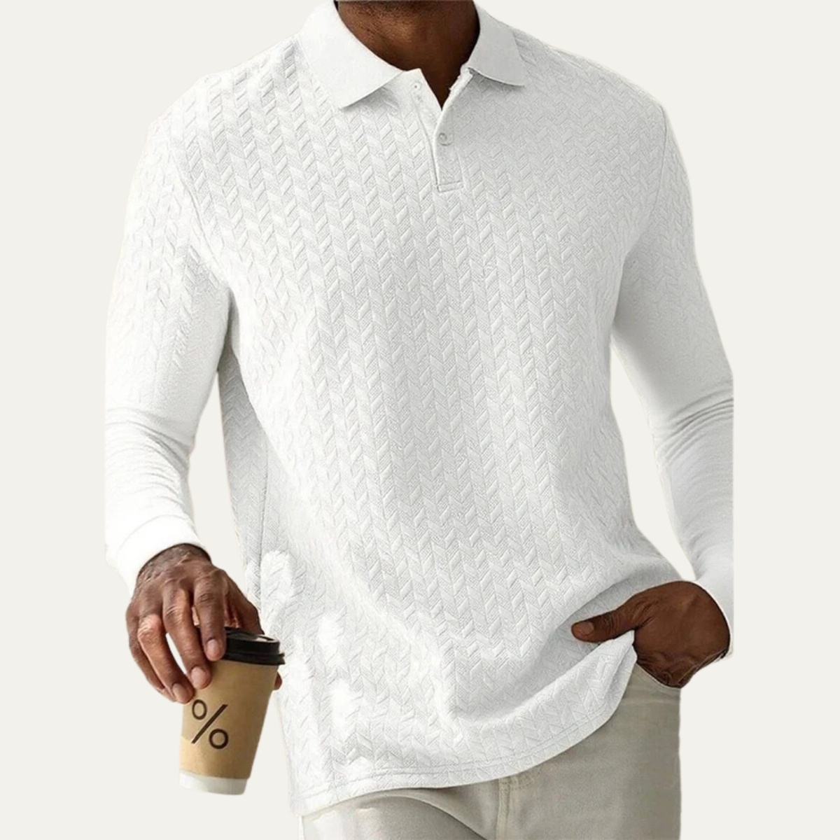 Men's Polo Sweater Casual Knit Navy Blue