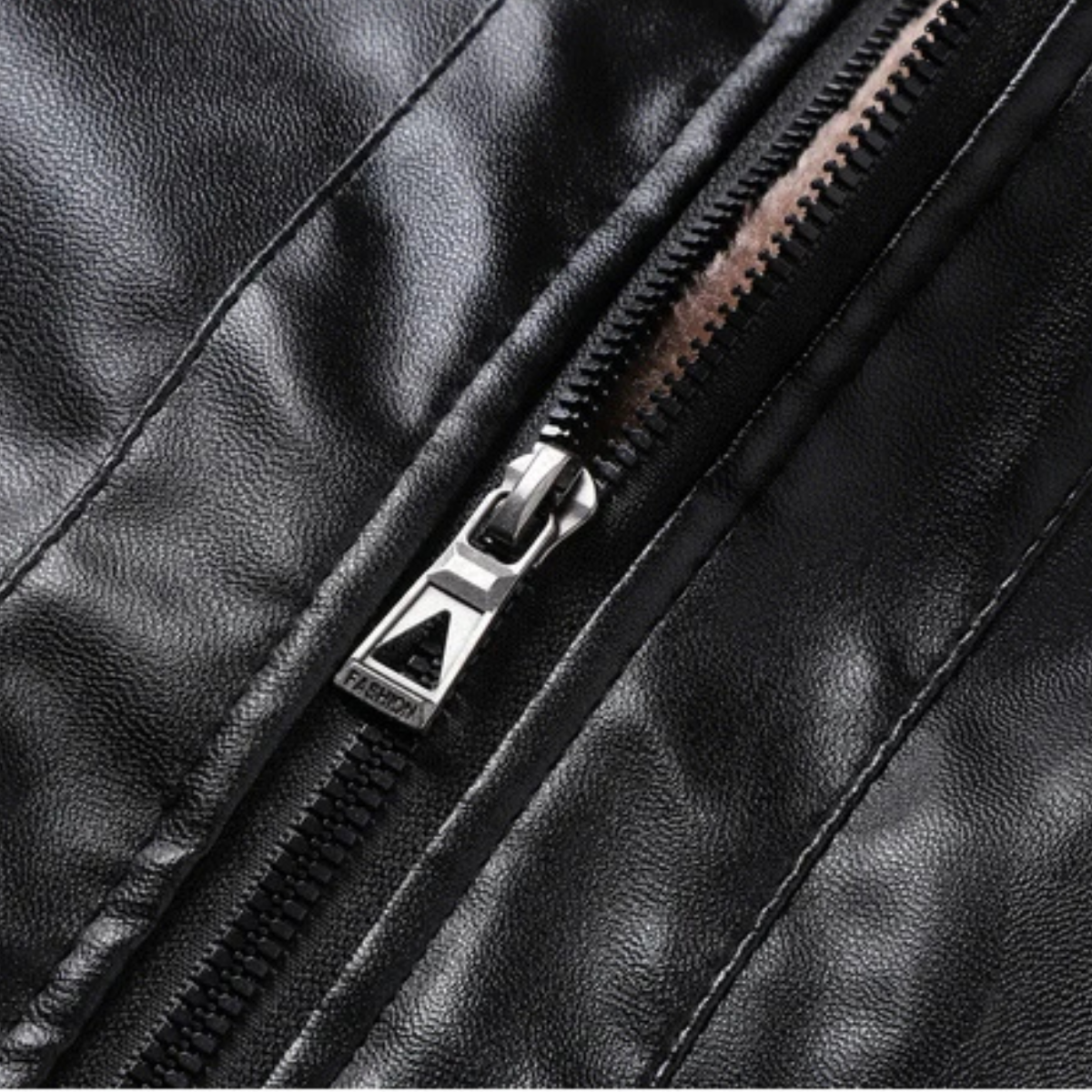 Men's Leather Biker Jacket Fleece Lined Retro Style