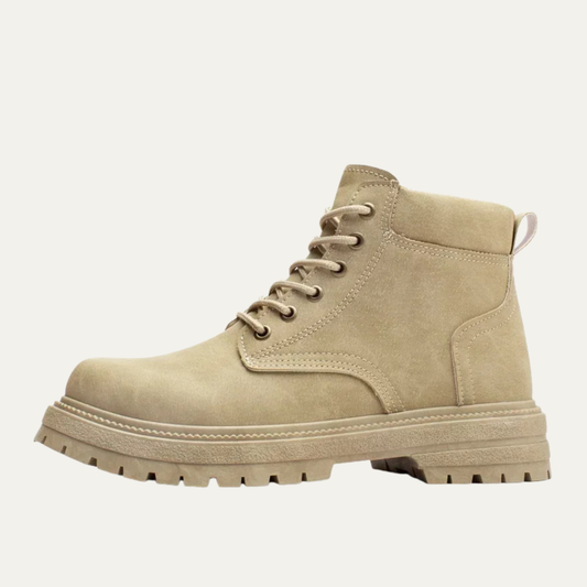 Men's Suede Ankle Boots Lace Up Brown - Fashinoza