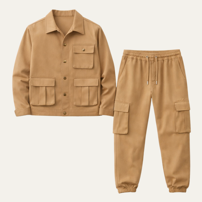 Mens Utility Cargo Jacket And Pants Set - Fashinoza