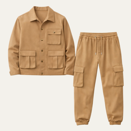 Mens Utility Cargo Jacket And Pants Set - Fashinoza