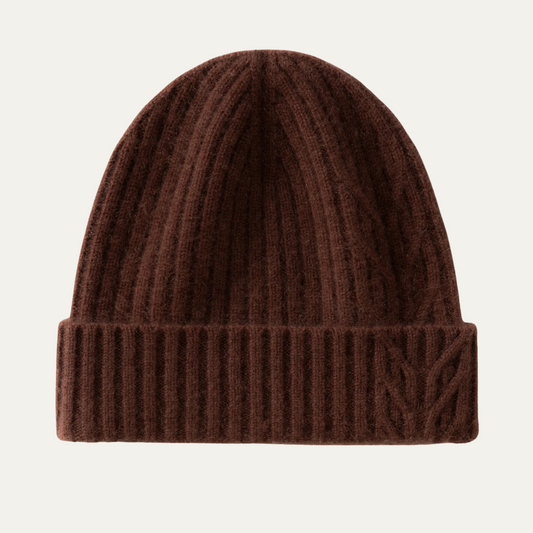 Men's Cashmere Ribbed Beanie - Fashinoza
