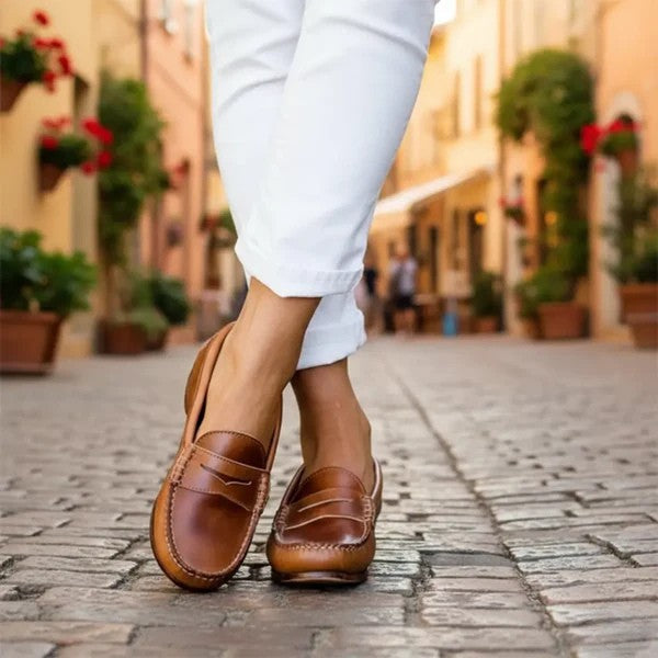 Women's Black Moc Toe Loafers