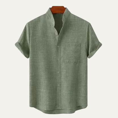 Men's Cotton Beach Shirt Casual Summer White