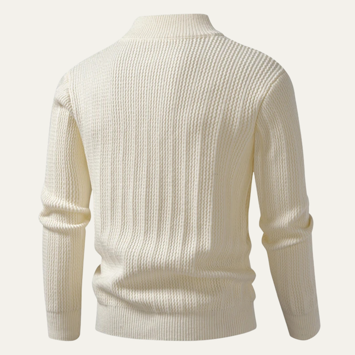 Men's Half Zip Knitted Sweater Ribbed Pullover