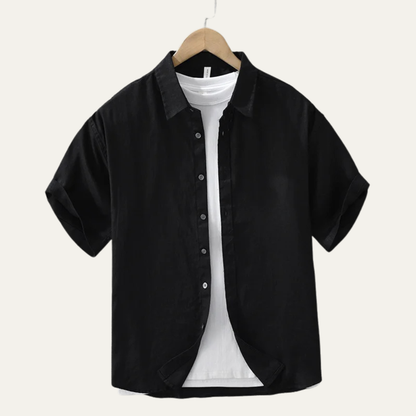 Men's Linen Slim Fit Shirt Lightweight Beige