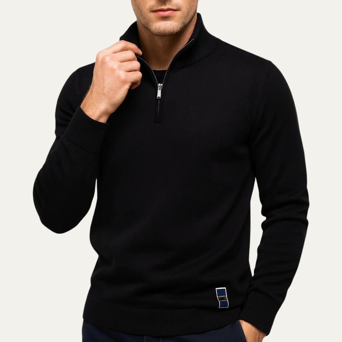 Men's Half Zip Knit Sweater Smart Casual
