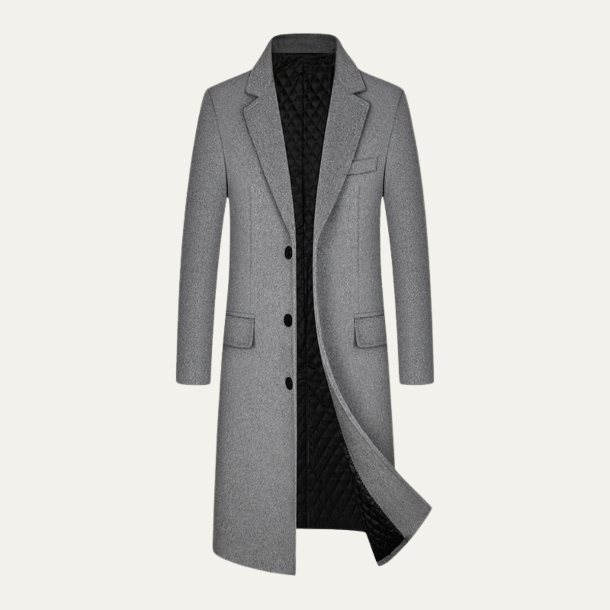 Men's Wool Trench Coat - Fashinoza