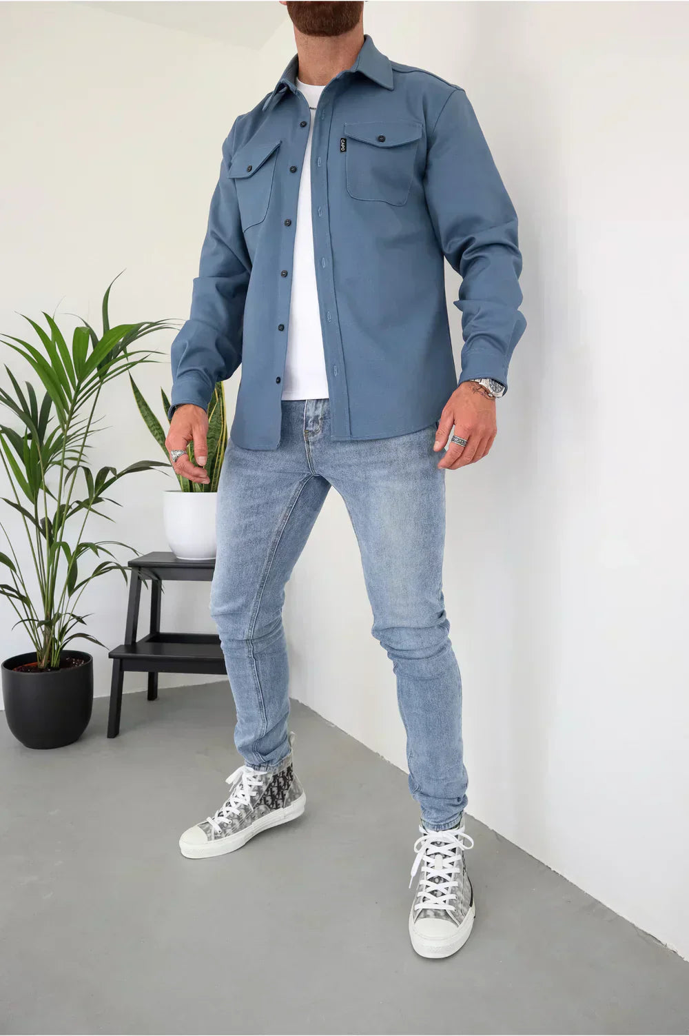 Edward | Men Spring Button Front Shirt Jacket