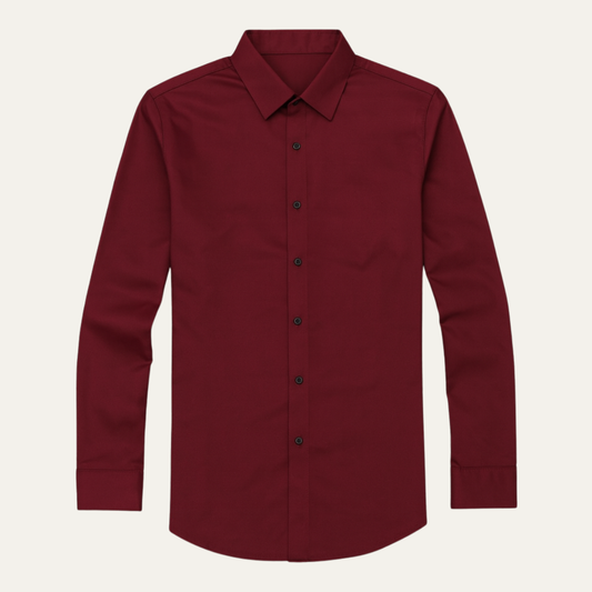 Men's Slim Fit Dress Shirt Cotton Button Up Light Blue - Fashinoza