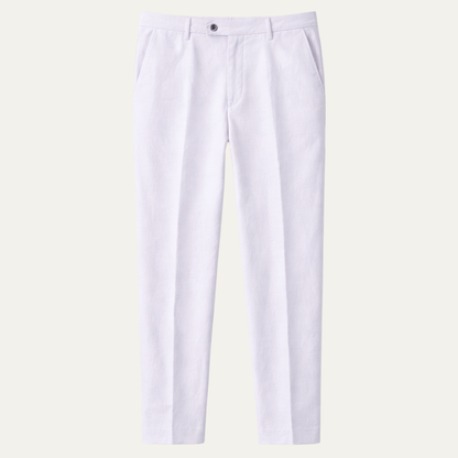 Men's Slim Fit Linen Dress Pants Silver - Fashinoza
