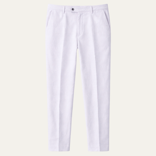 Men's Slim Fit Linen Dress Pants Silver - Fashinoza