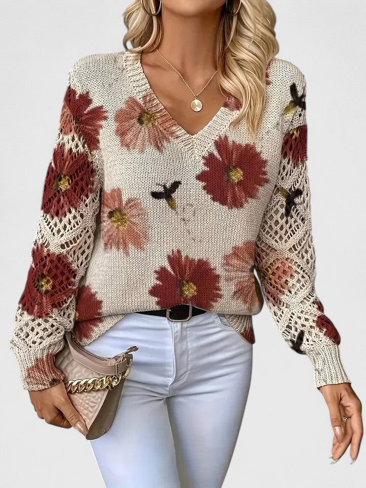 Women's Floral Pattern Sweater