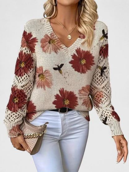 Women's Floral Pattern Sweater