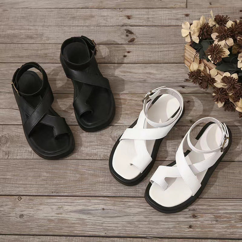 Women's Platform Buckle Sandals Flat
