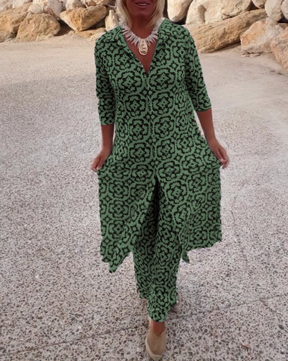Women's Printed Two Piece Set Everyday Wear