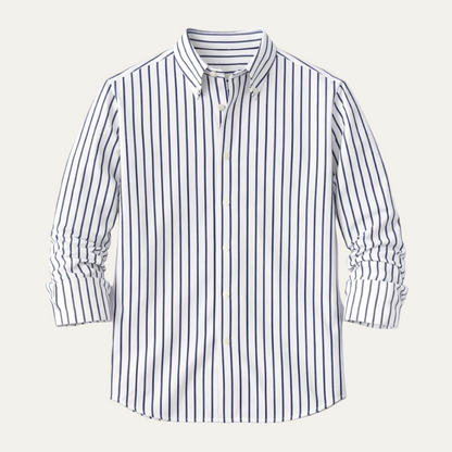 Varenna Lago Men's Striped Dress Shirt Retro Button Down - Fashinoza