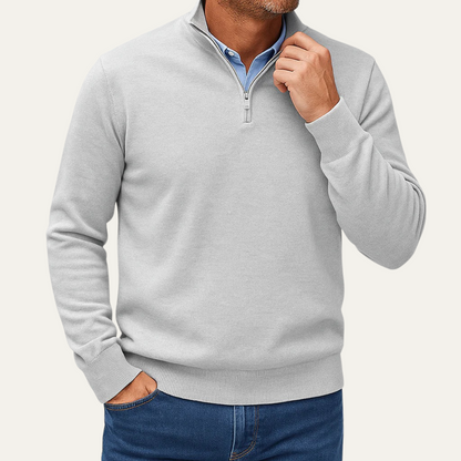 Men's Quarter Zip Sweater Lightweight Knit