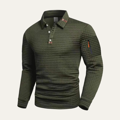 Men's Textured Sweater Zip Pocket Casual Beige