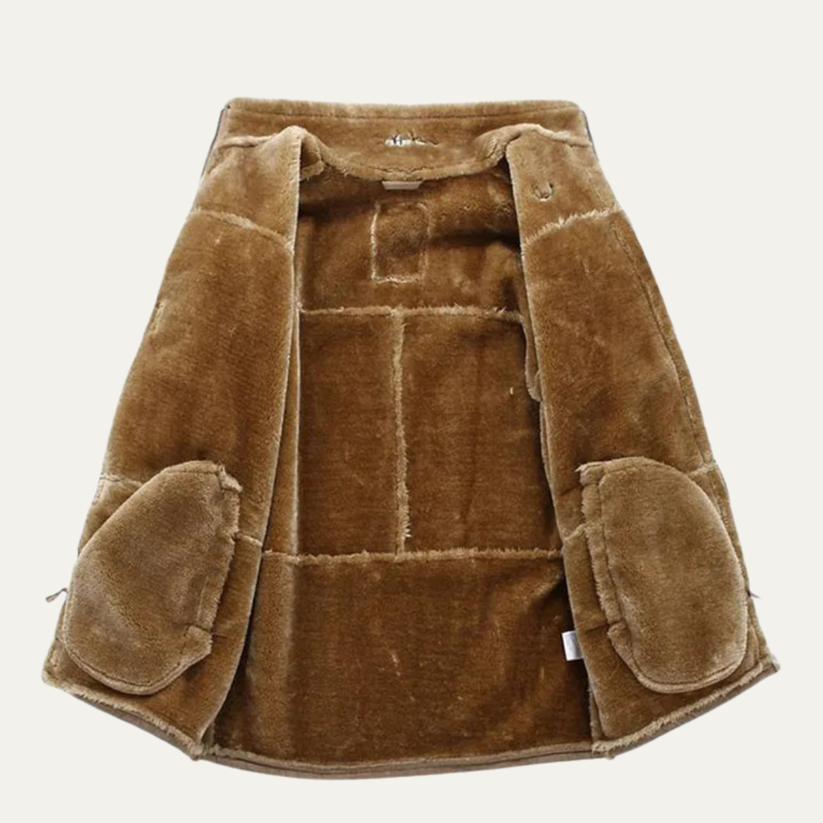 Men's Shearling Suede Leather Coat Winter Warm Jacket
