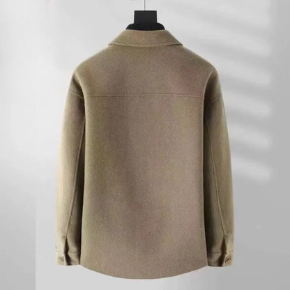 Men's Wool Jacket Thick Warm Lapel Button Classic