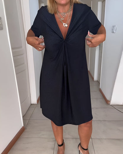 Women's V Neck Tummy Control Ruched Evening Dress - Fashinoza