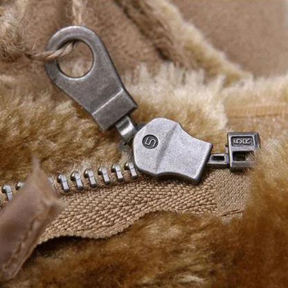 Men's Shearling Suede Leather Coat Winter Warm Jacket