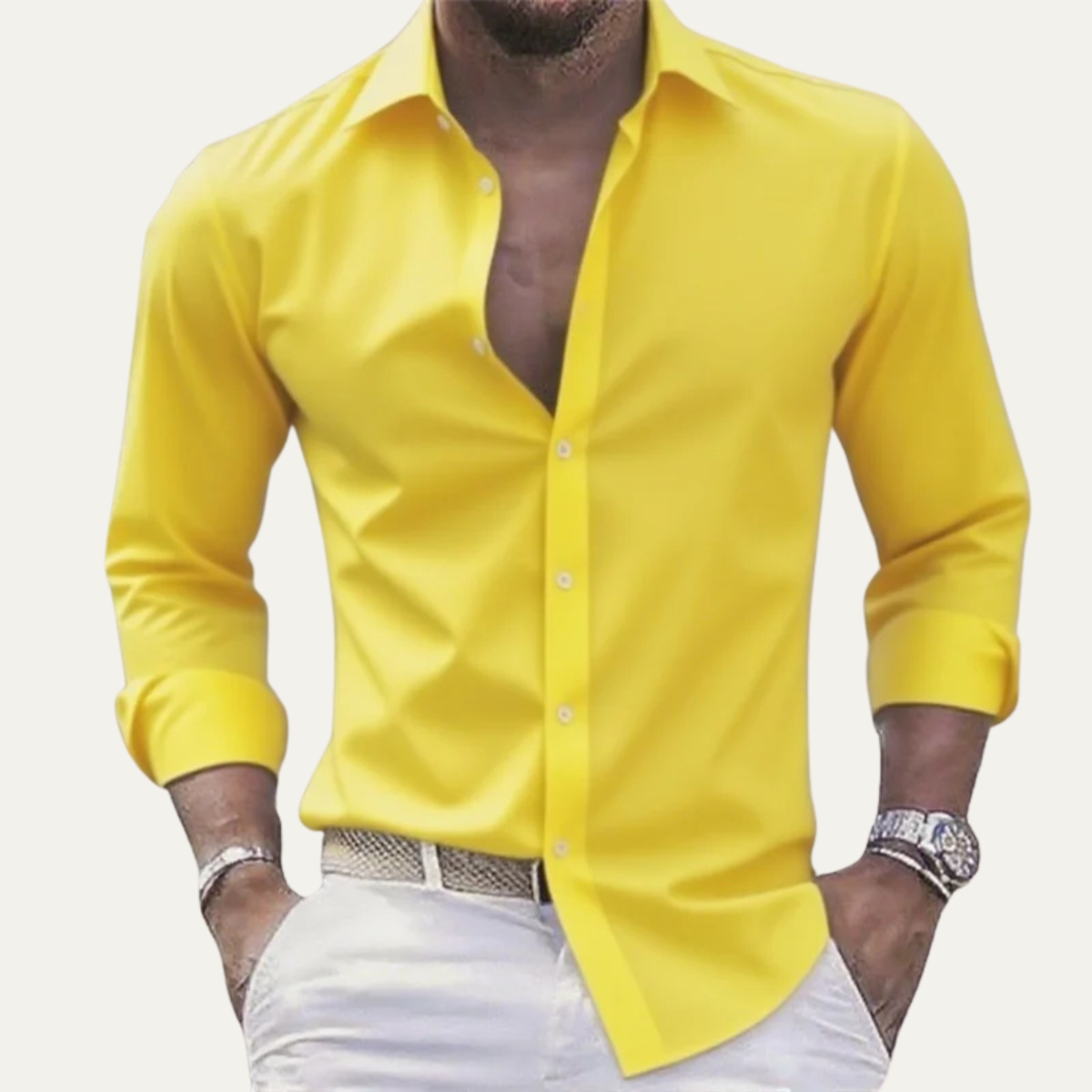 Men's Stretch Shirt Lightweight Solid Color