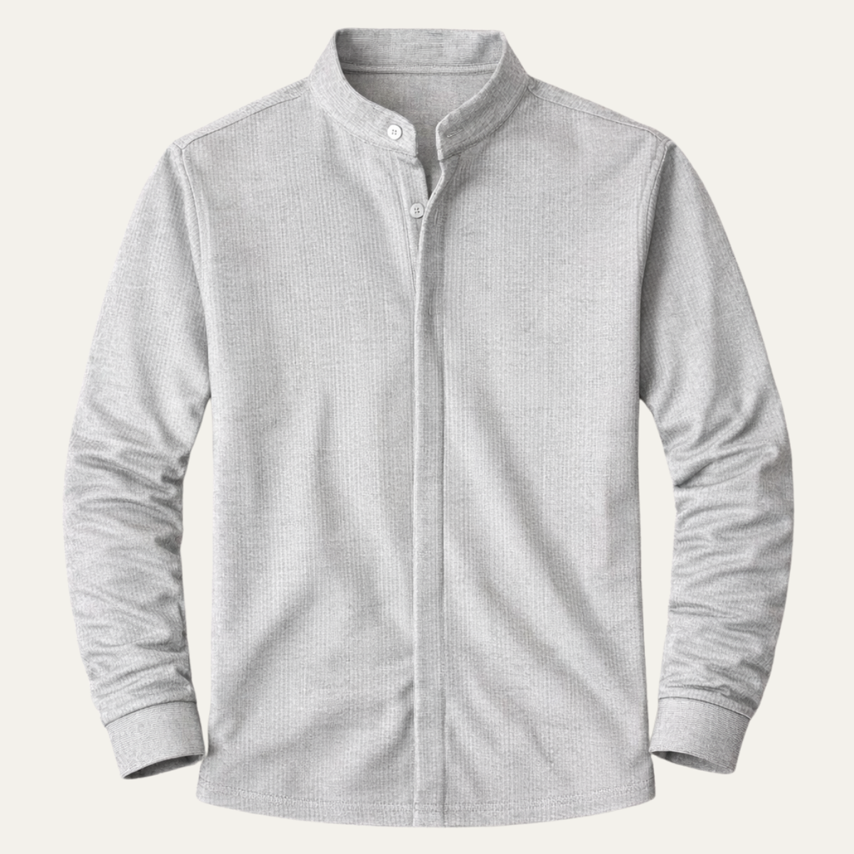 Men's Slim Fit Knit Shirt Stand Collar - Fashinoza