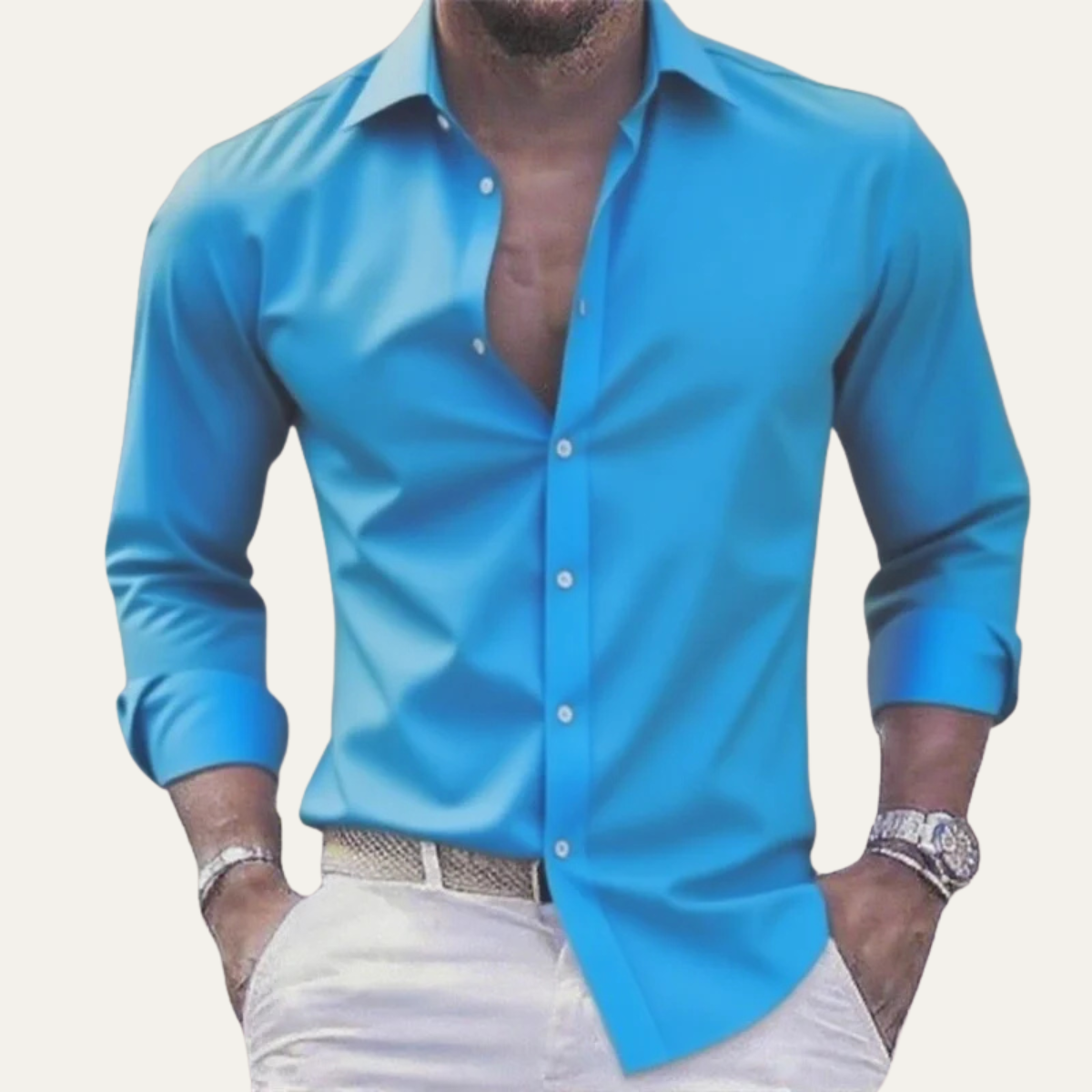 Men's Stretch Shirt Lightweight Solid Color