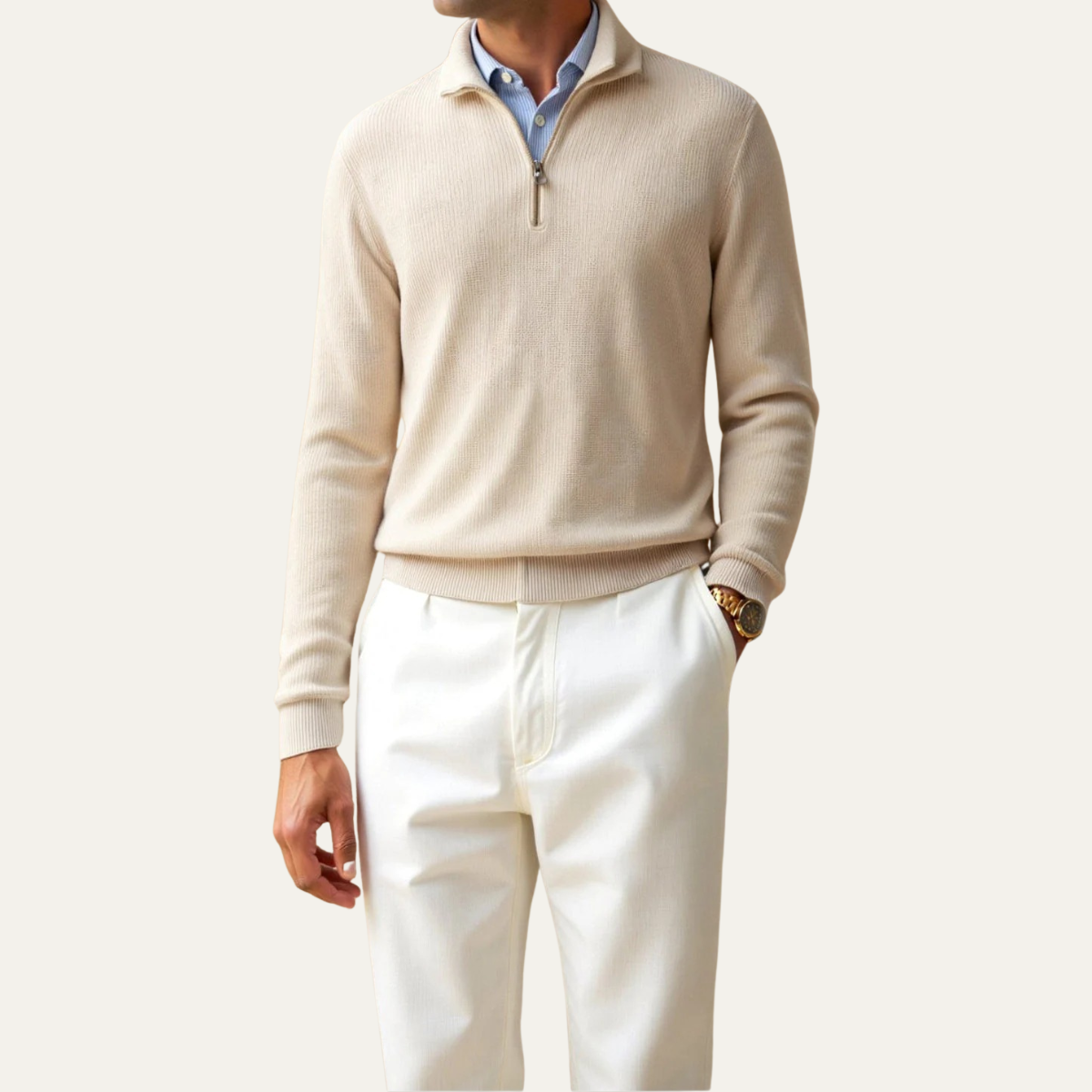Men's Half Zip Knit Sweater Lightweight