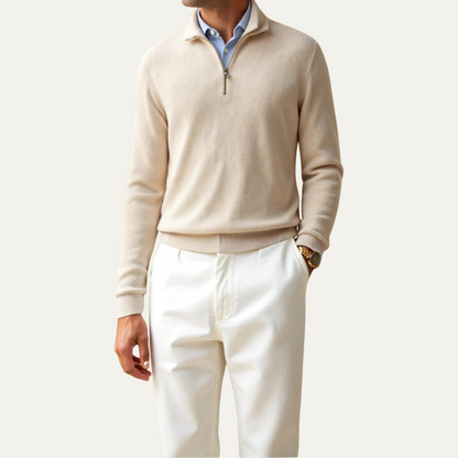 Men's Half Zip Knit Sweater Lightweight