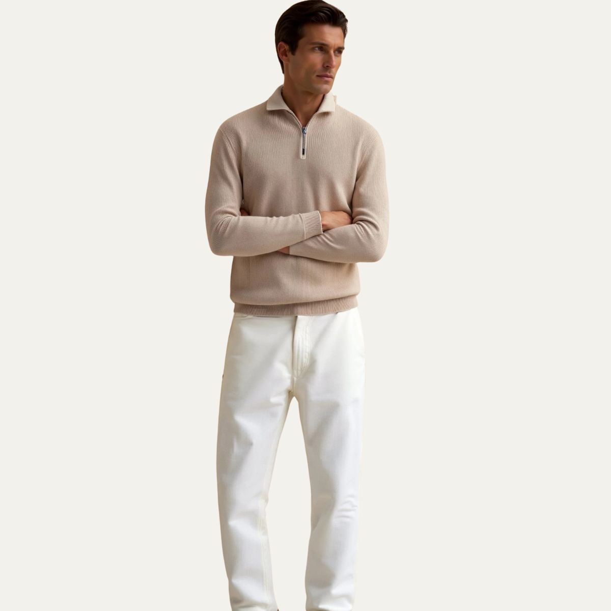 Men's Half Zip Knit Sweater Lightweight