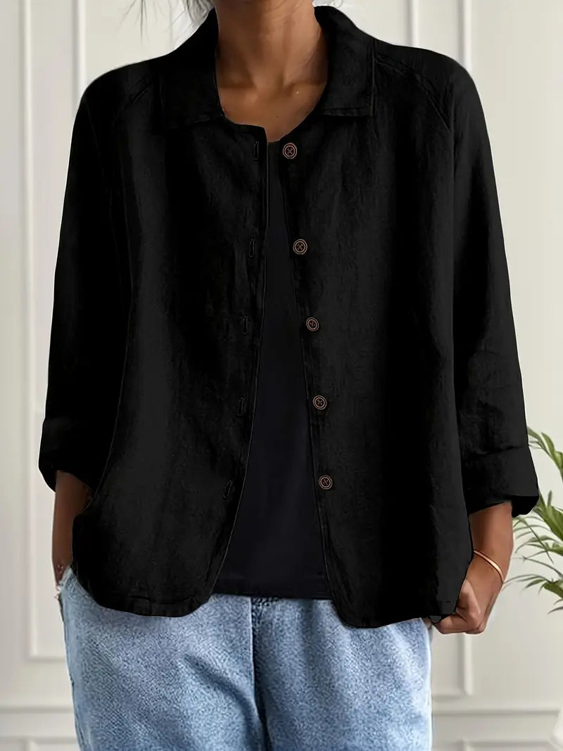 Women's Button-Front Casual Blouse