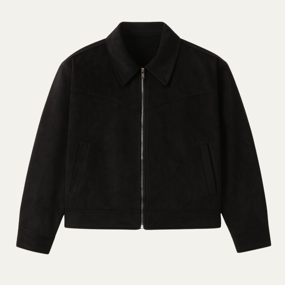Men's Suede Leather Bomber Jacket Classic Style - Fashinoza