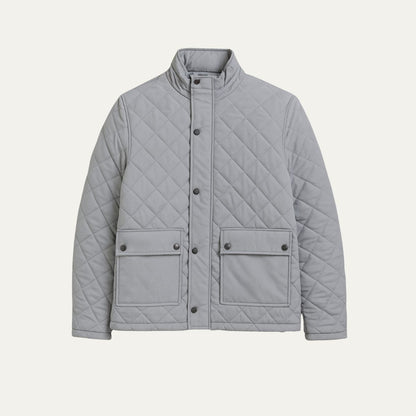 Men's Quilted Field Jacket Black - Fashinoza