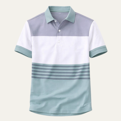 Men's Color Block Polo Shirt Cotton Summer - Fashinoza