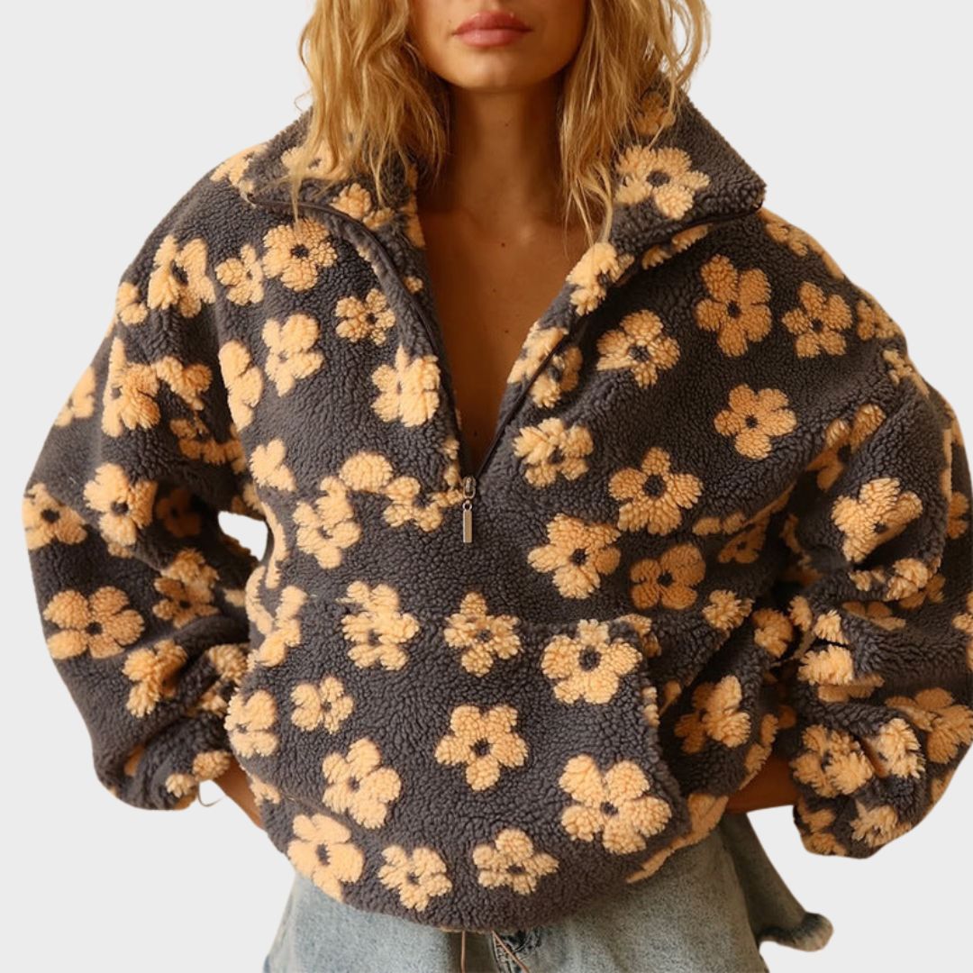 Women's Floral Pattern Sweater - Fashinoza