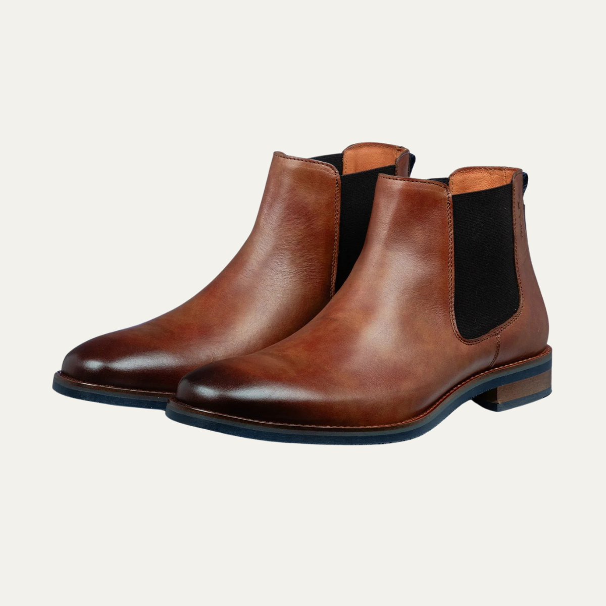 Men's Classic Leather Chelsea Boots Cognac - Fashinoza