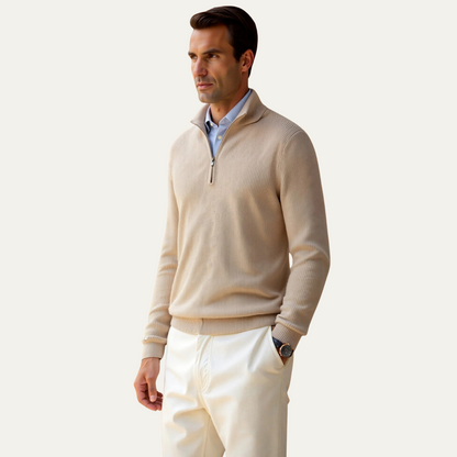 Men's Half Zip Knit Sweater Lightweight