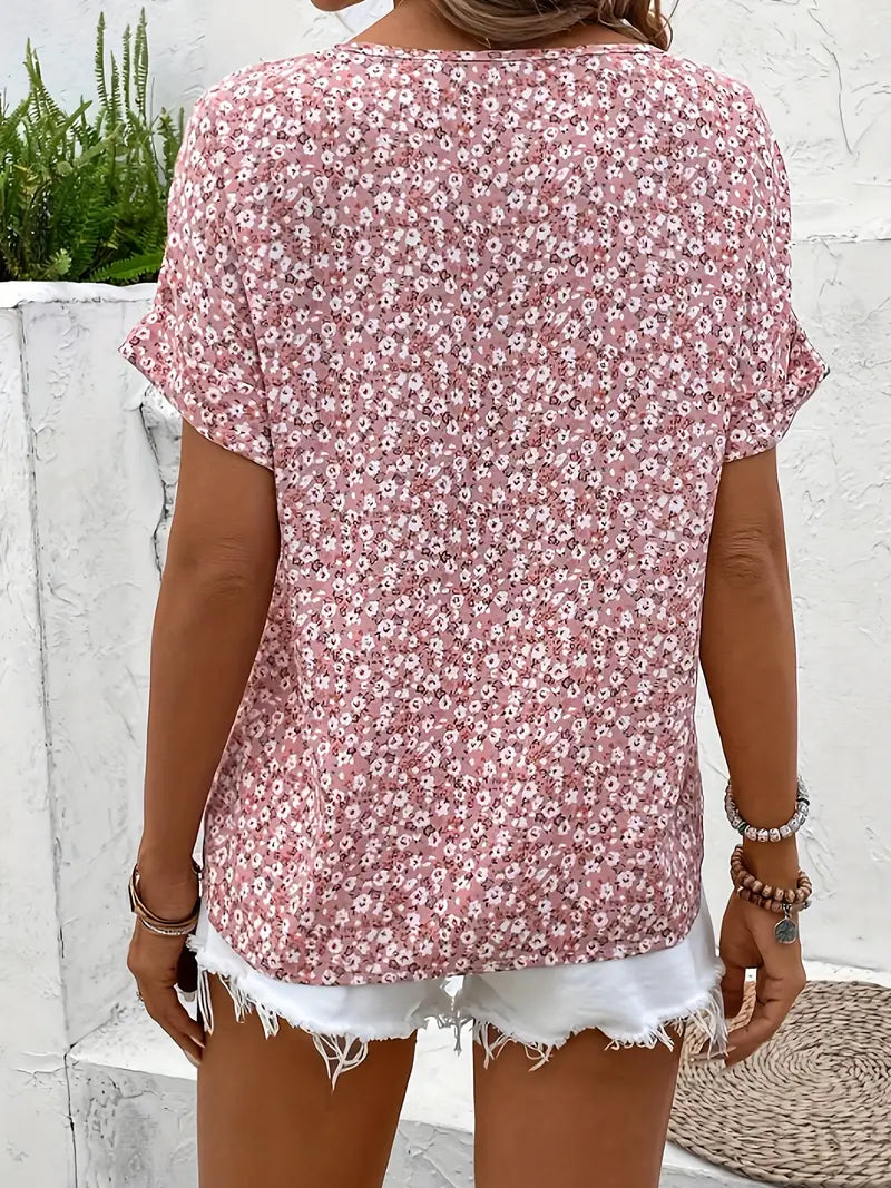 Women's Floral Button Front Blouse