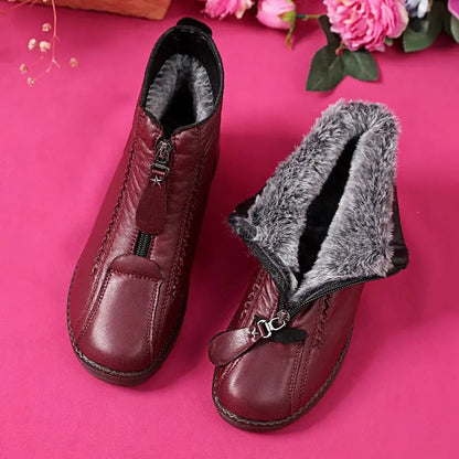 Fur-Lined Zip Ankle Boots
