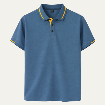 Mens Polo Shirt Contrast Trim Blue - Fashinoza