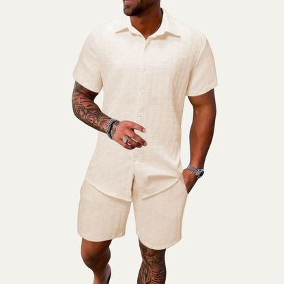 Men's Casual Summer Shirt Shorts Set