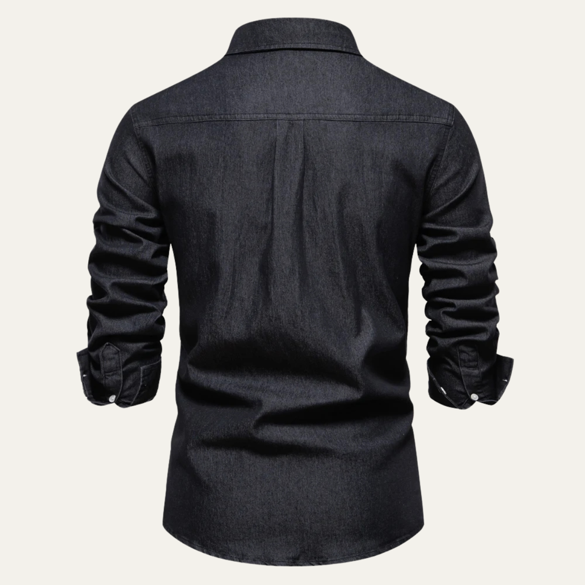 Men's Slim Fit Denim Shirt Double Pockets Blue
