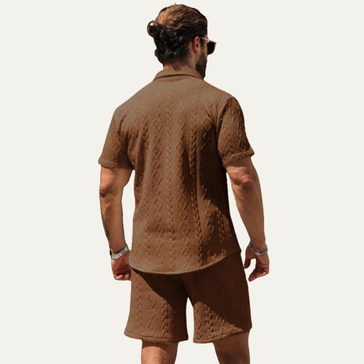 Men's Knitted Summer Set Shirt And Shorts