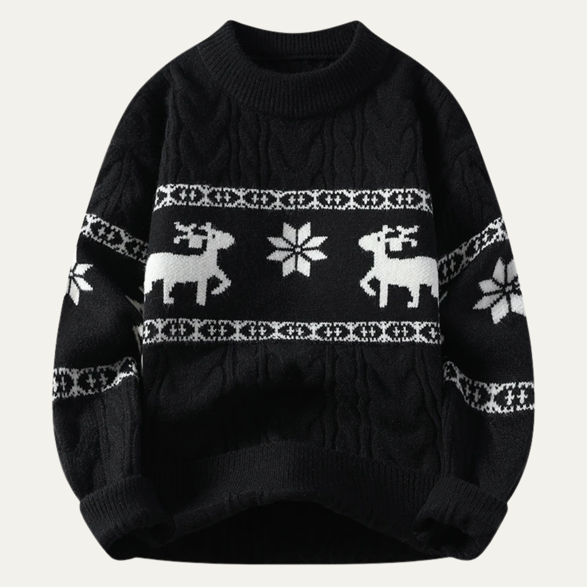 Mantova Men's Christmas Knitted Sweater Black - Fashinoza