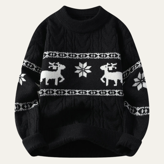Mantova Men's Christmas Knitted Sweater Black - Fashinoza