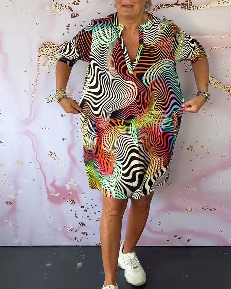 Women's Casual Abstract Print Dress