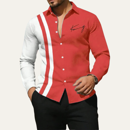 Men's Striped Dress Shirt Lightweight Color Block